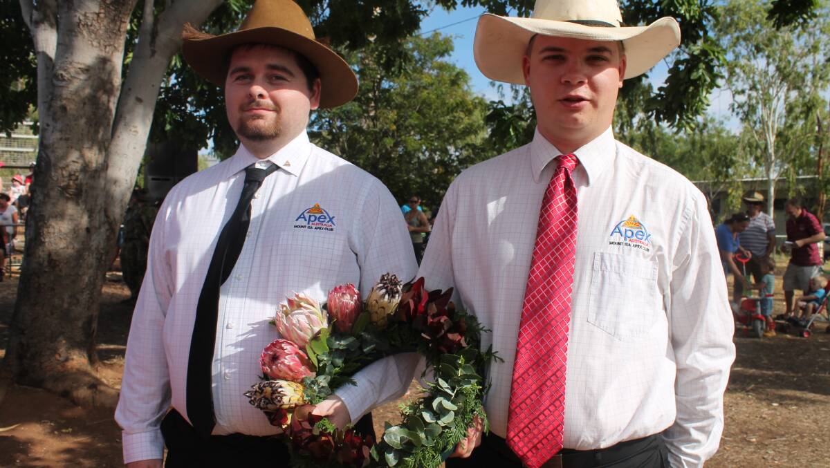 APEX: Scott Bithell and Thomas Gurnett represent Apex Mount Isa at the Anzac Day ceremony.