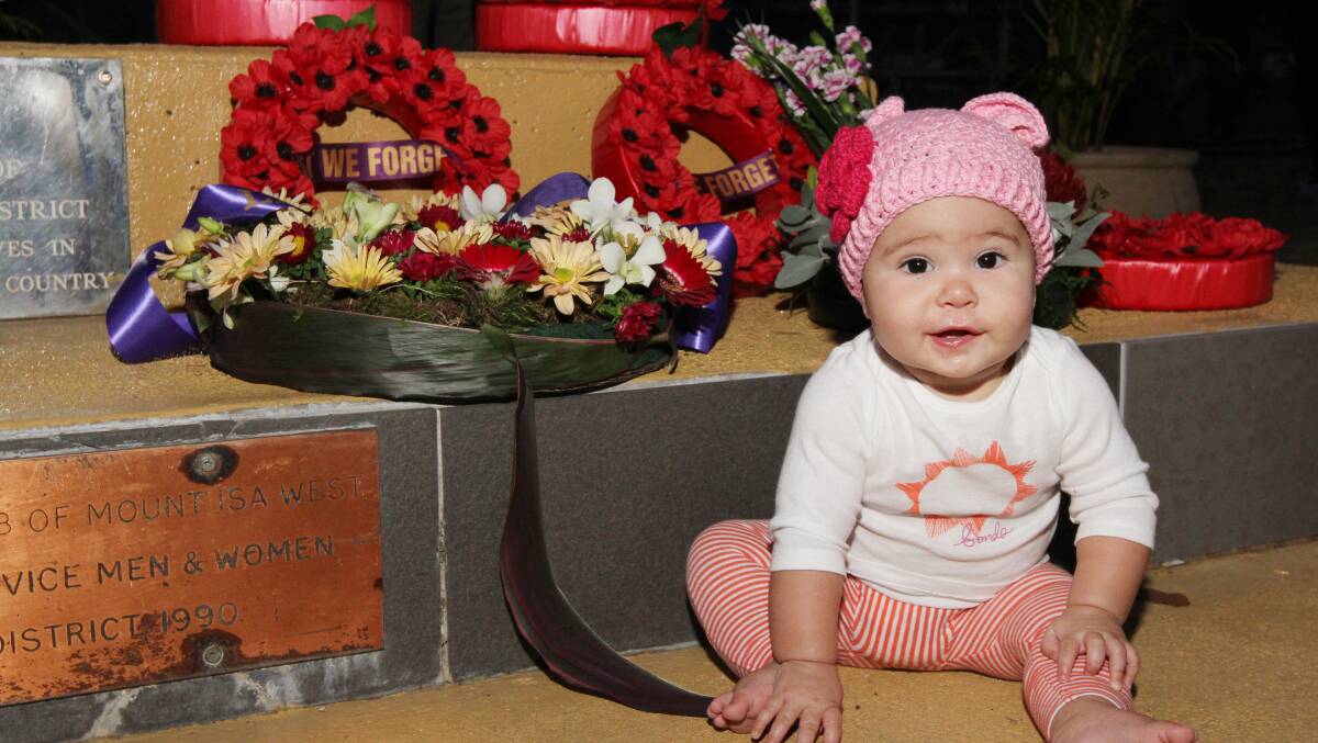 FIRST ANZAC DAY: Eight-month-old Zara Burke’s great grandfather served in Papua New Guinea.