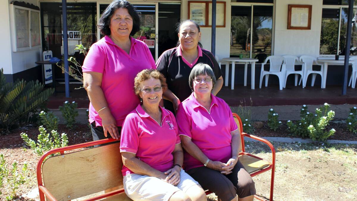 FOURSOME CHAMPS:   Ladies Club Foursomes Championship title  winners Auretta Perrin and Angie Sciascia (back row),  with  nett winners Liz Debney and Ulla Allen (front).
