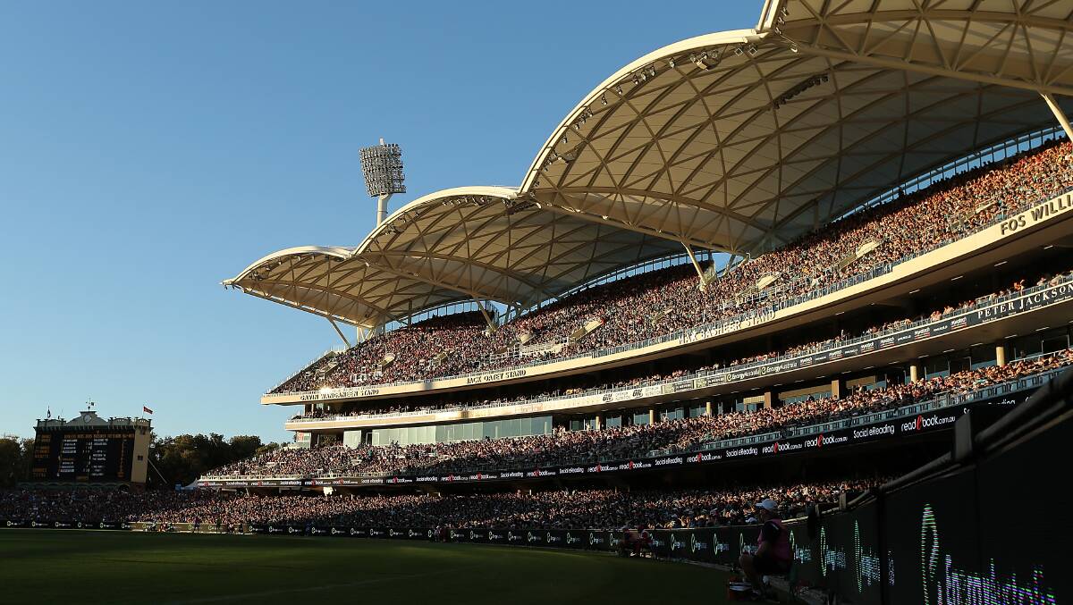 A general view shows the newly completed eastern stand during the round two AFL match between the Port Adelaide Power and the Adelaide Crows at Adelaide Oval. Photos: Getty