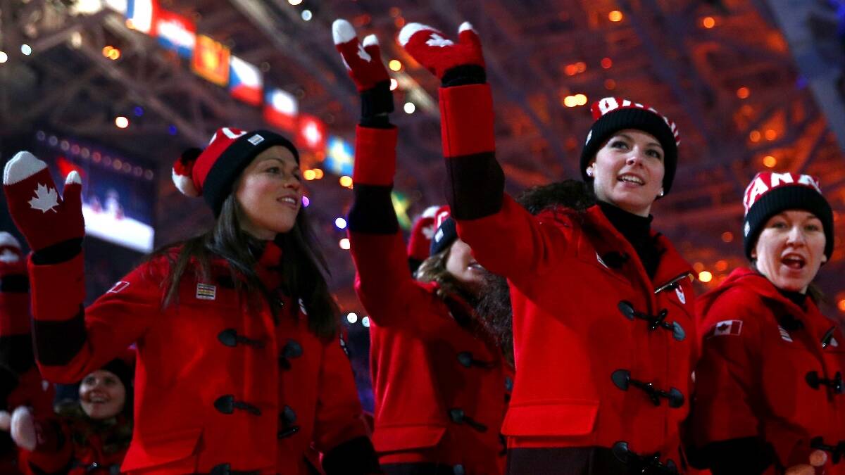 The Canada Olympic team enters the Opening Ceremony of the Sochi 2014 Winter Olympics at Fisht Olympic Stadium. Picture: Getty