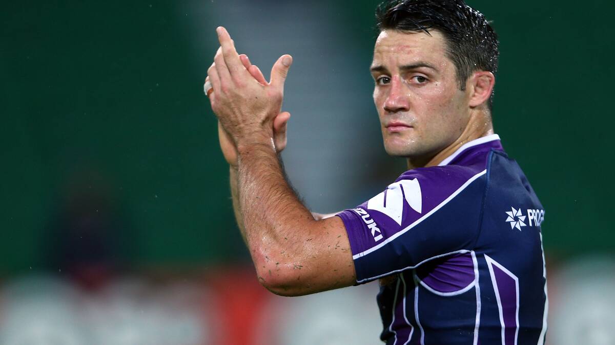 Cooper Cronk of the Storm leaves the field. Picture: Getty