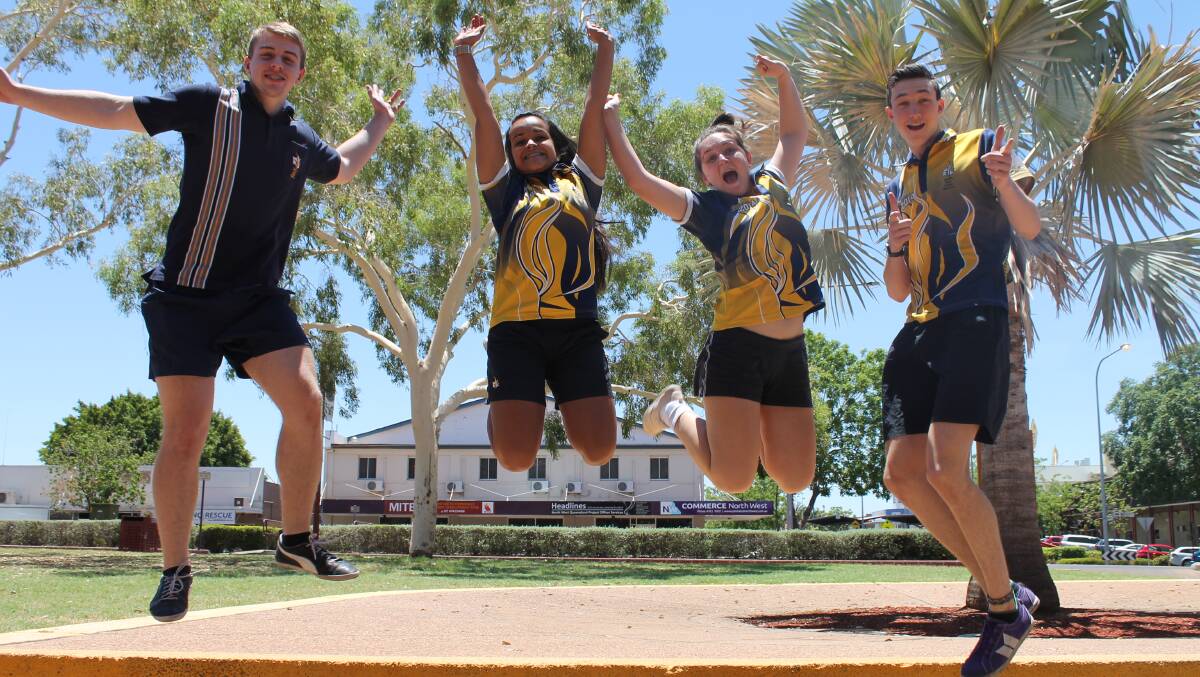 Spinifex State College school captains Jonathon Reed and Vashti Cherian, and vice-captains Maddison Gorman and Alex Kostowski were some of those celebrating the end of their school days. 
