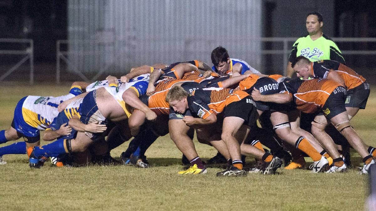 TOUGH: The scrums in the Cloncurry and Warrigals clash proved to be top class. – Picture: KERRY BRISBANE