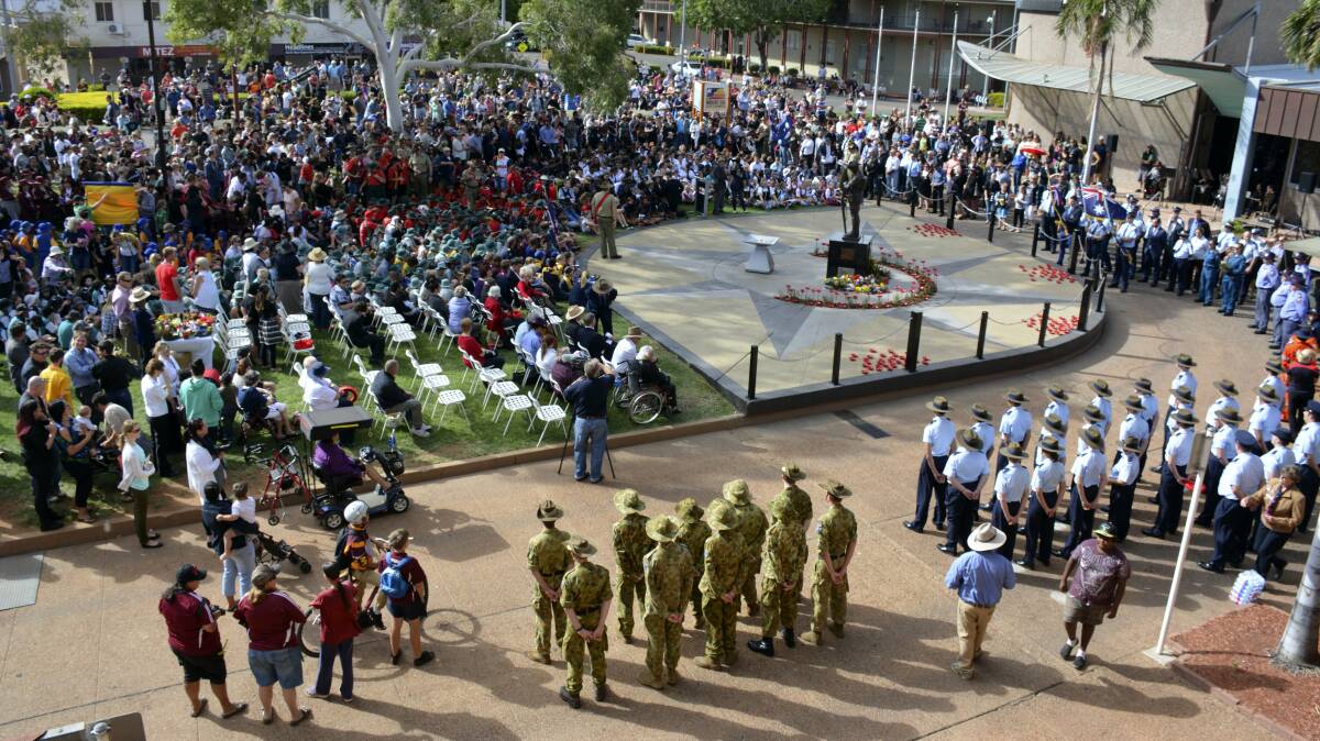 The Anzac Day morning service in Mount Isa.