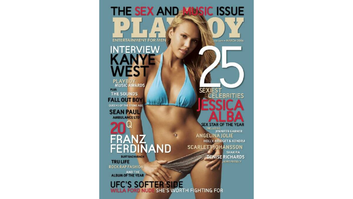 Actress Jessica Alba is shown on the cover of the March 2006 issue of 'Playboy' magazine.