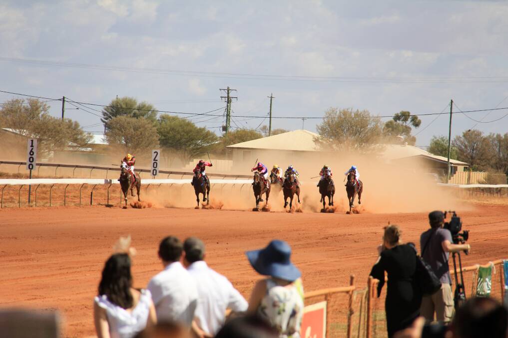 Race action at Quilpie on Saturday. 