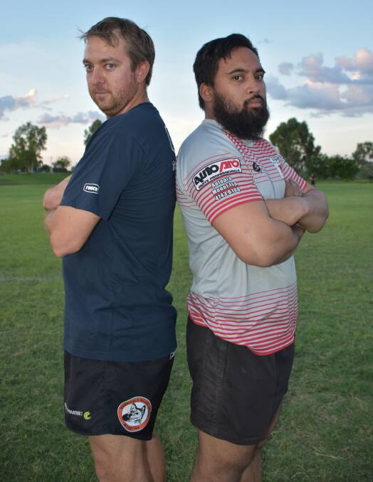 OLD RIVALS: Warrigals captain Michael Scotney and Euros captain James Ulisala are both confident their teams will claim victory at tonight's rugby union grand final clash.