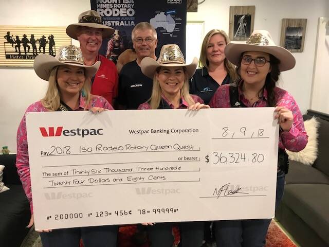 This year’s three Mount Isa Rotary Rodeo Queen Quest entrants have presented more than $36,000 to their chosen charities at a recent afternoon tea.
