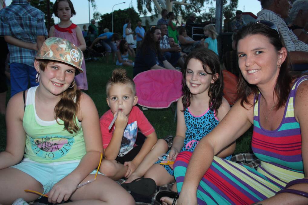 STREET TALK: Enjoying the street party are, from left, Rechelle, 11, Linkin, 4, Shae-Lynn, 9 and Theona Parsons.