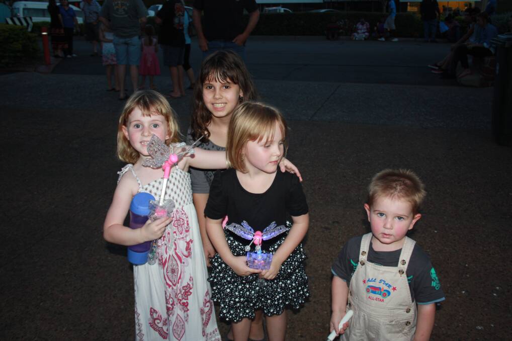 FUN ON THE STREET: From left, Paige Crotty, 4, Bridgit Friend, 5, Daniqua Sipos, 8 and Taylor Crotty, 2.