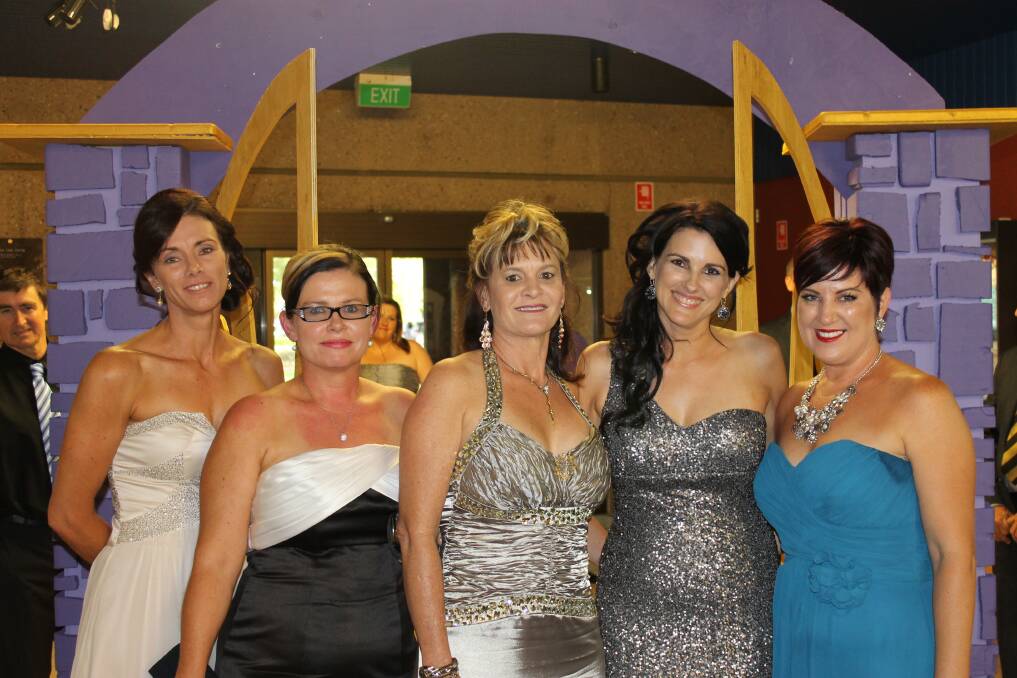 GORGEOUS: Looking glam and gorgeous, from left, Karon Barturen, Catherine Ryan, Kim Reitano, Linda Pulman and Shannon Cullen.