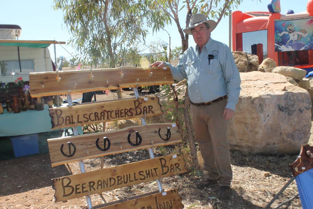 GIDGEE ARTWORKS: Mount Isa wood turner John Cahill showed off some of his wares at the Drover's Camp Festival over the weekend.