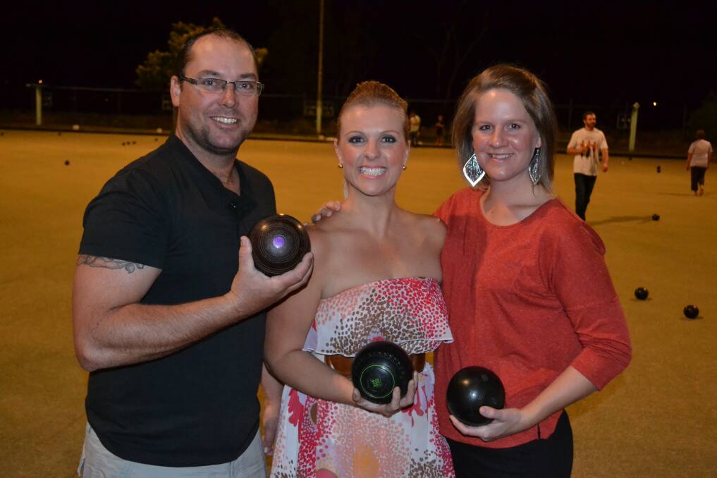 COMPETITIVE: Bowls team "WD40" Mick Reader, Renee Moore and Selena Countice.