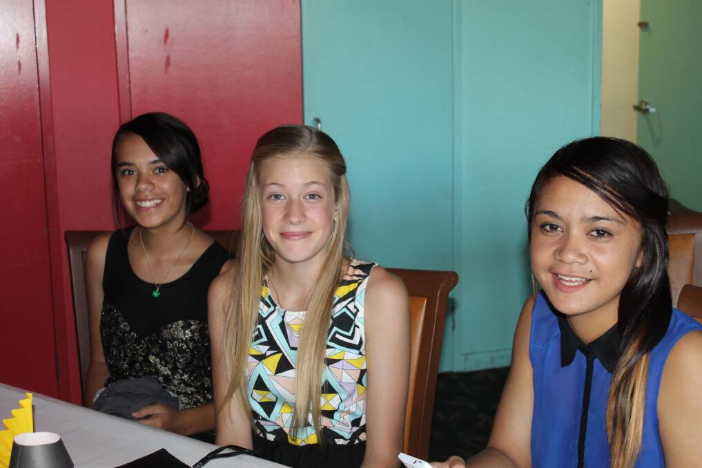 GIRL TALK: Enjoying some time with the girls are, from left, Malia Stowers, 13, Zara Parker, 13 and Harlee Herbert, 15.