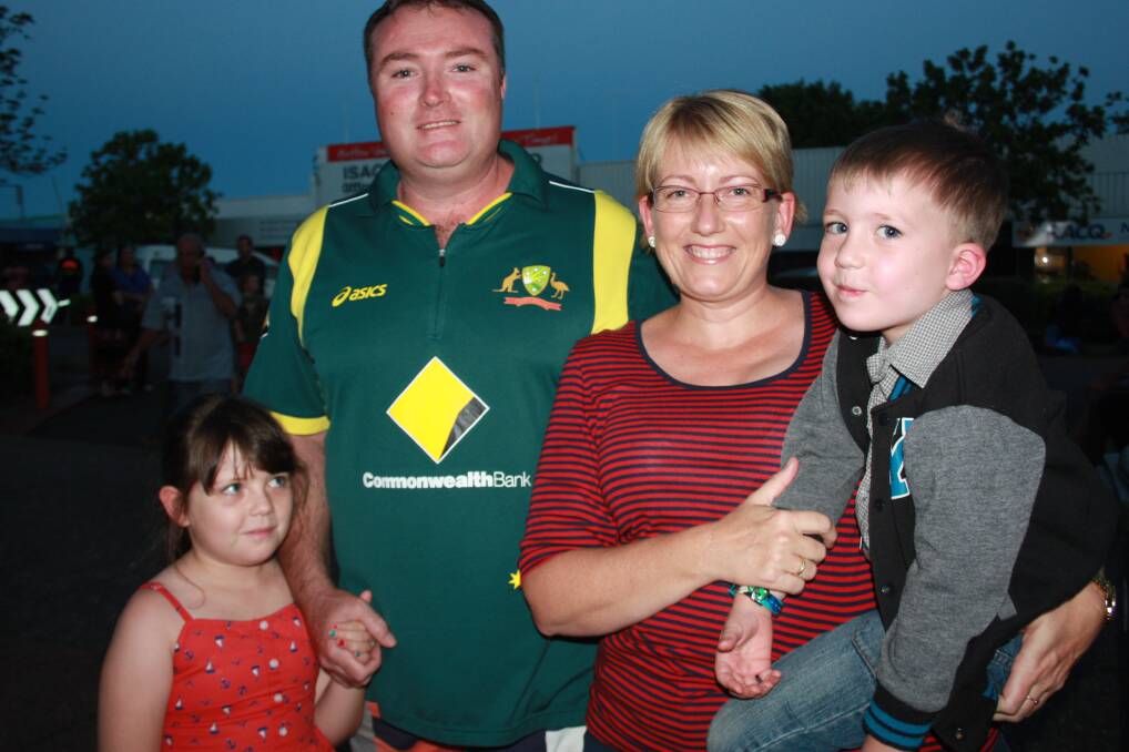 PARTY ON: From left, Breeannyn Moncrieff, 8, Shane Moncrieff, Alice Weeks and Benjamin Moncrieff, 4.