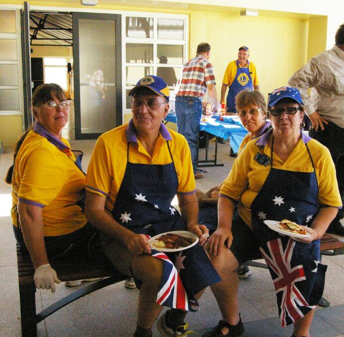 COUNTRY COOKS: Cloncurry Lions Club members Patricia Gibson, Philip Gibson, Teresa Hardingham and Helen Govan enjoy the breakfast they prepared.