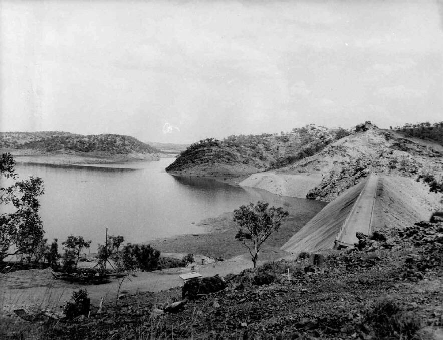 TAKING SHAPE: Early stages of the dam in November 1957.