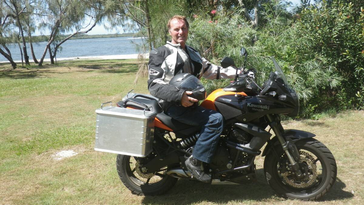 RIDE TO REMEMBER: Paul Brown is on his way to Mount Isa during his journey across the world in honour of his late mother. - zz