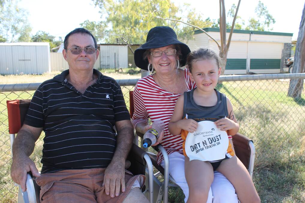 SUPPORTERS: Geoff and Gail Matthews watched their niece Georgie Vardy Race in the junior triathlon on Friday afternoon.
