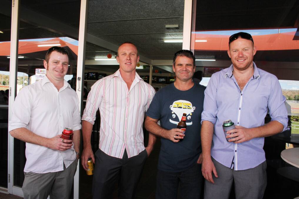 BEERS WITH THE BOYS: Sam Pratt, Daniel Vlaar, Rob Campbell and Will Straw.