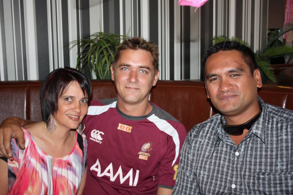 LUNCH DATE: Danielle Hall, Mark Menzies and Tai Faulkner at The Buffs Club.