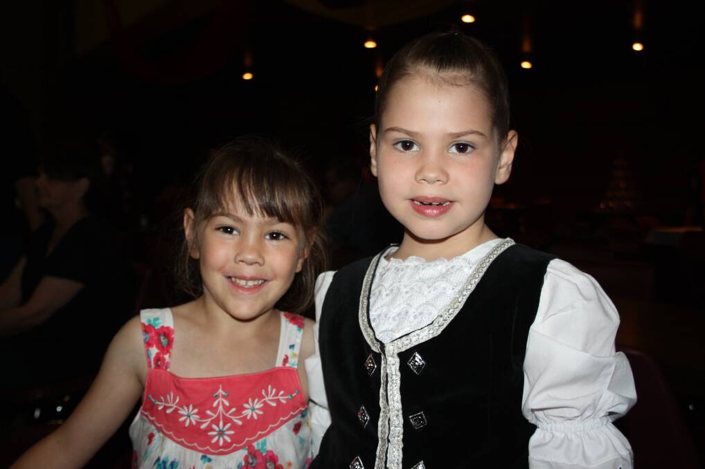 SISTERS: Sarah Pierce, 5, left, with Sharni, 8,who started dancing this year and said she loves being on stage.