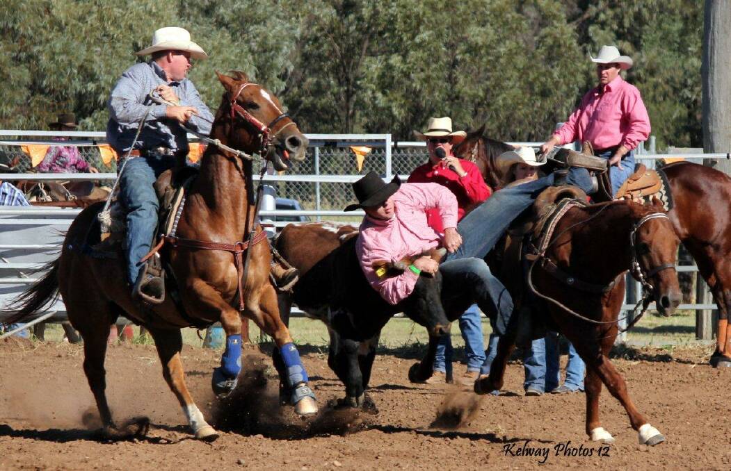 ROOKIE OF THE YEAR: Todd Remfrey competing in a steer wrestling competition. Picture courtesy: KELWAY?PHOTOS.