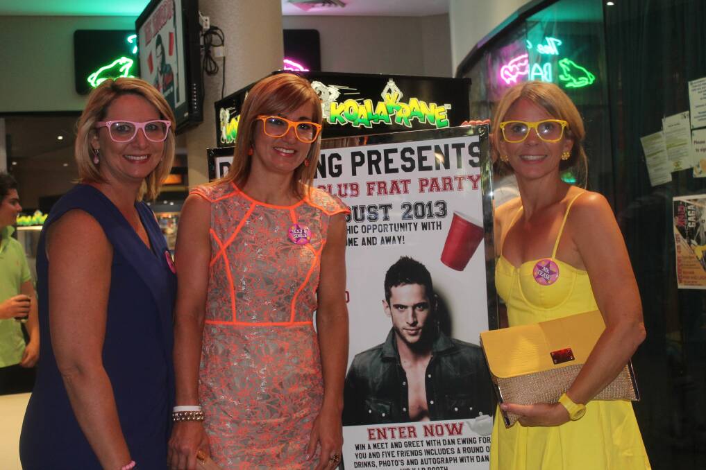 POSE: Peggy Harkin, Maria Johnstone and Vanessa Munns are excited to meet Dan Ewing.