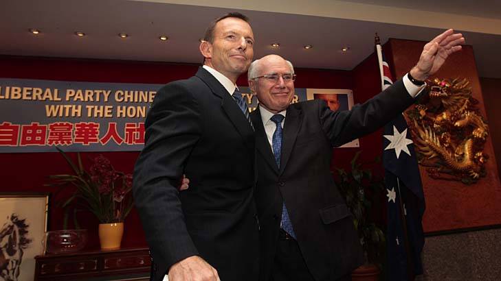 Flashback … Tony Abbott with John Howard.