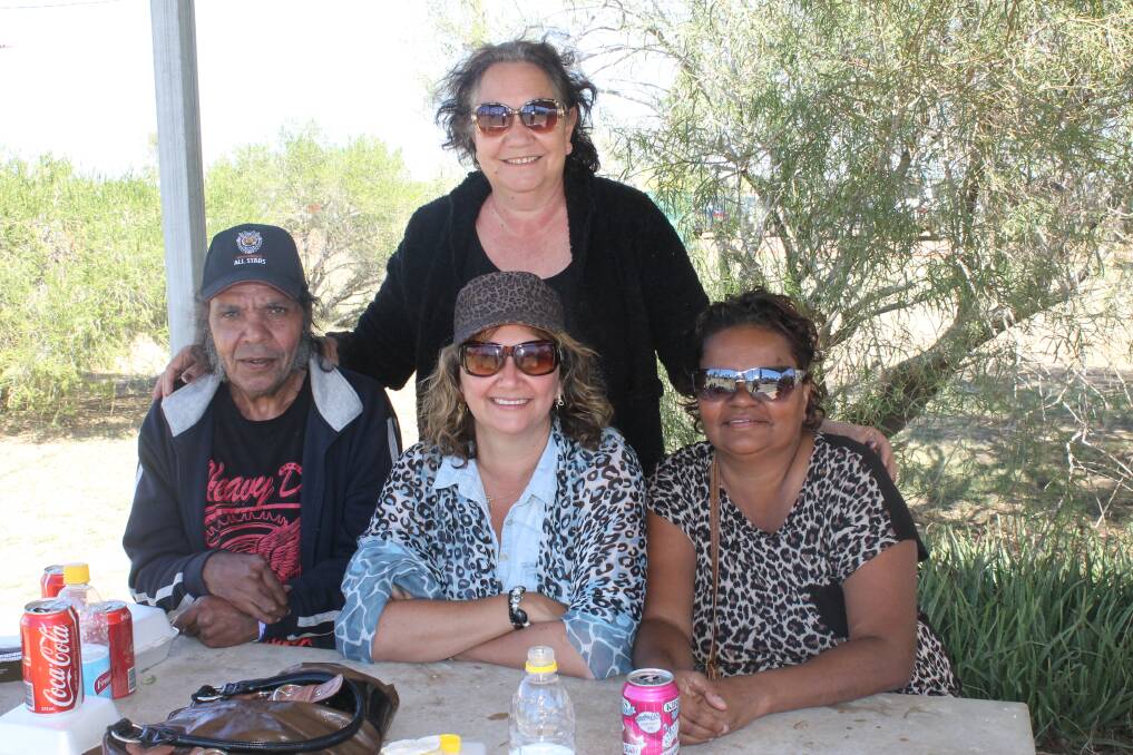 GROUPIES: Trevor Bowman, Margaret Bowman, Roslyn Von Senden and Sheree O'Loughlin said the best part of the festival was seeing musical act Kross Kolours take the stage for the Back to Camooweal celebrations held over the weekend.
