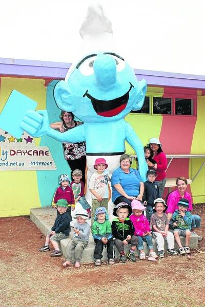 SMURFTASTIC: The Mount Isa smurf and his friends at Family Day Care.