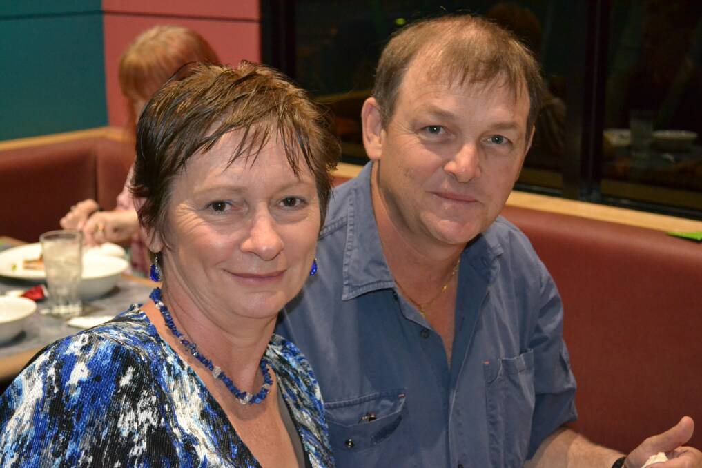DINNER: Diane Naughton and Michael Maschece enjoying a delicious prawn pasta at the cafe at The Buffs Club.