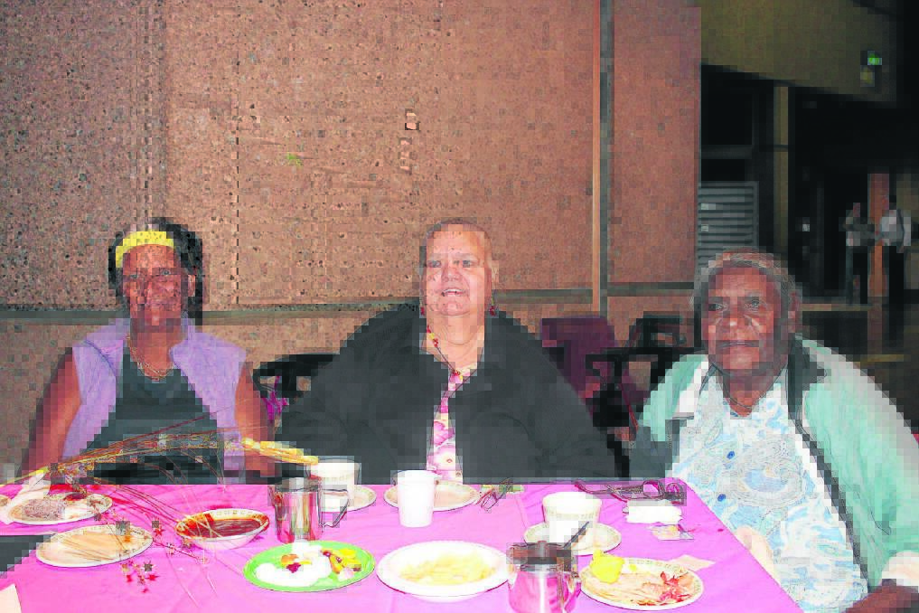 LADIES FROM CAMOOWEAL: Norma Major, Maxine Sowden, and Nancy George travelled to Mount Isa to join in the fun.