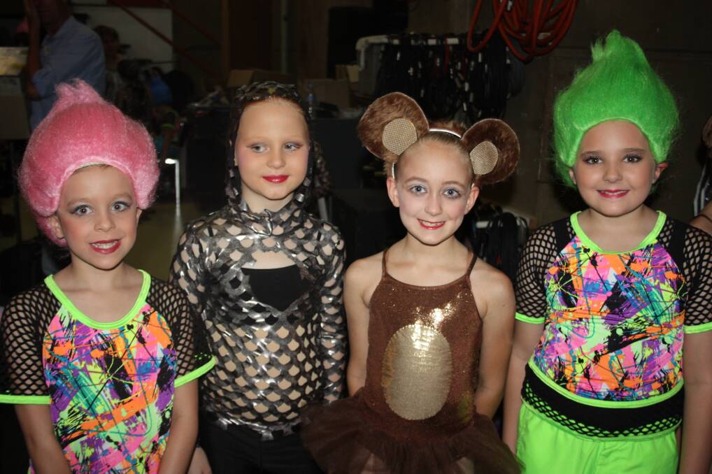 SHOW TIME: From left, Taia Scarborough, 9, Emily Logan, 8, Marizelle Nel, 8 and Charlotte Coghlan, 9.