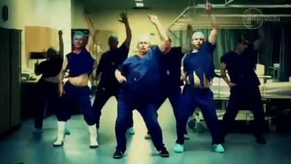 Screenshot from Pindara Hospital's Moves Like Jagger parody.