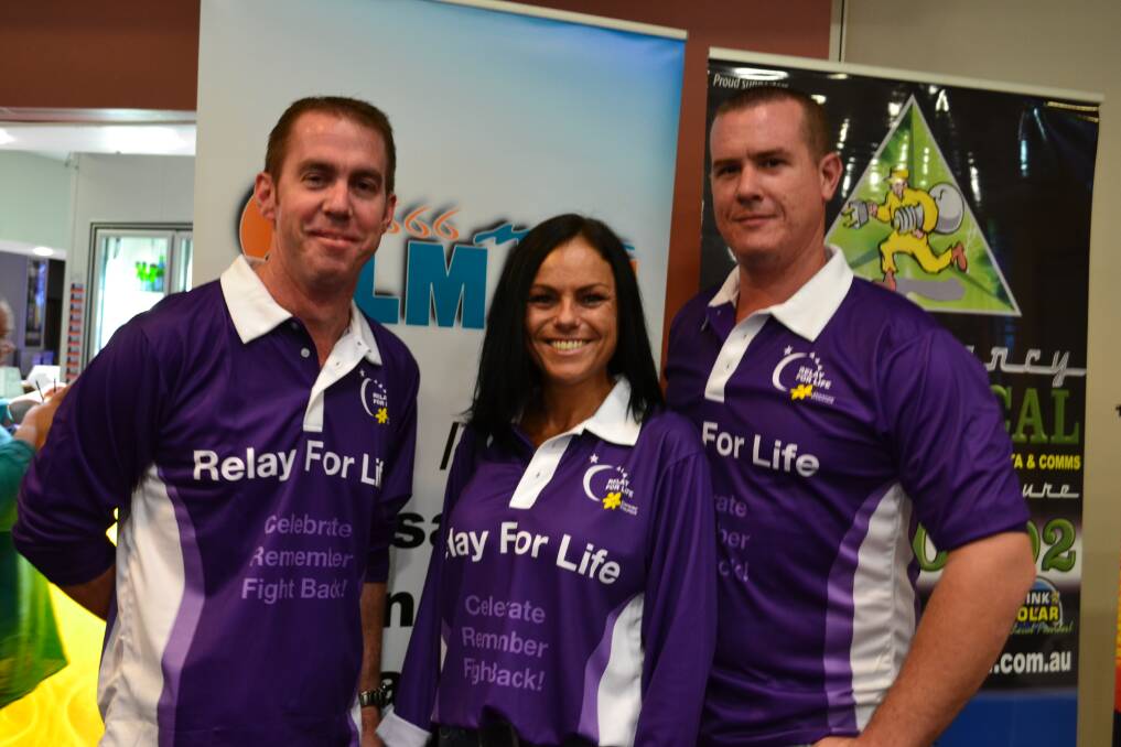 TEAM: Cameron Gibson "the face of the relay", Jodie Sheperd Relay for Life Secretary and Ben Macrae Relay for Life Photographer gather for a photo.