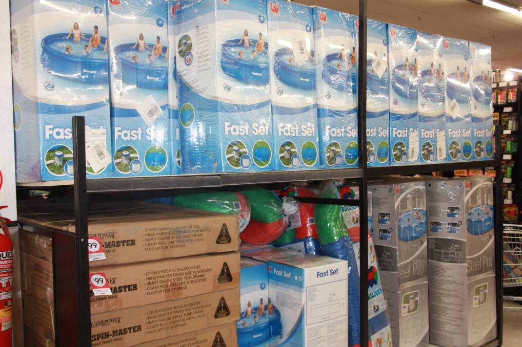 SELLING FAST: Inflatable pools at Kmart are selling like hotcakes.