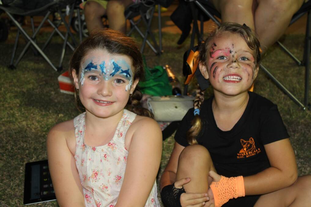 WORKS OF ART: Showing off their face painting are Keely Anderson, left and Angel-May Monagle.