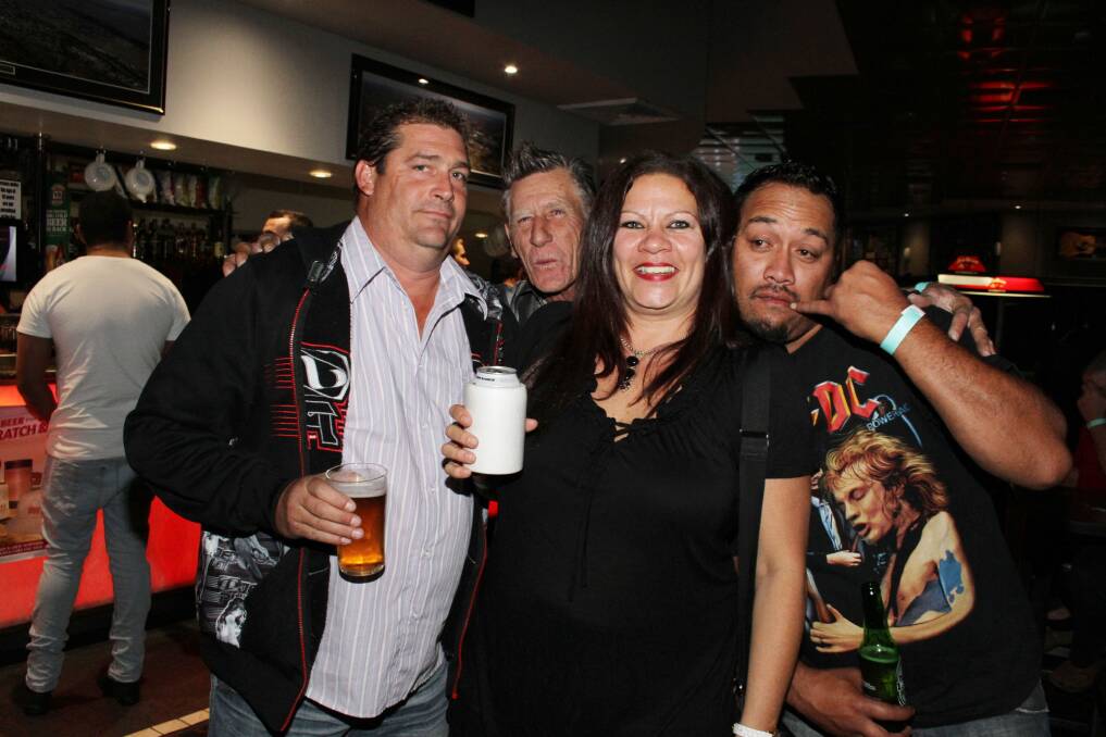 GROUP: Ian Hinds, Dan White, Sonya Sant and Tane Apiate are in the partying spirit.