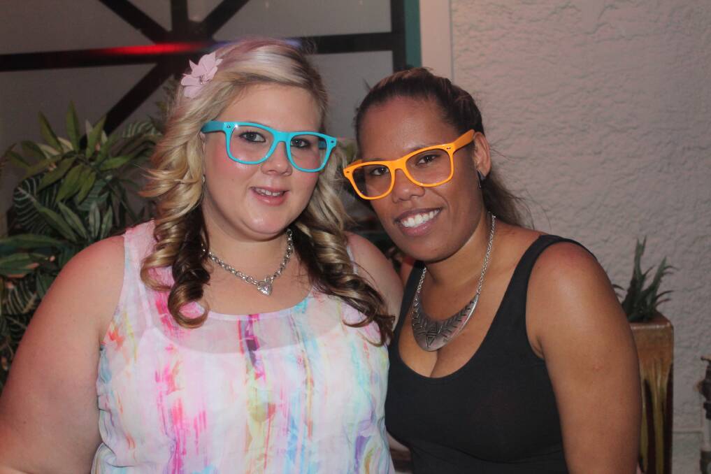 FRIENDS: Renaee Gattera and Brittnee Daley are impressed with their free glasses.