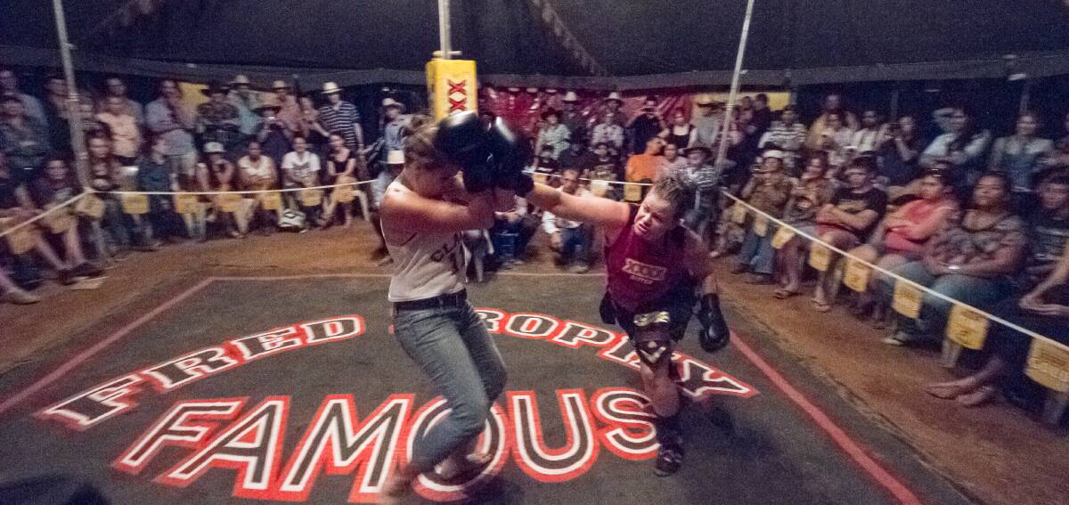 BROPHY'S: Krysta Noseworthy, right, defends a savage blow from The Beaver, aka Brettlyn Neal. Picture: BEN MACRAE