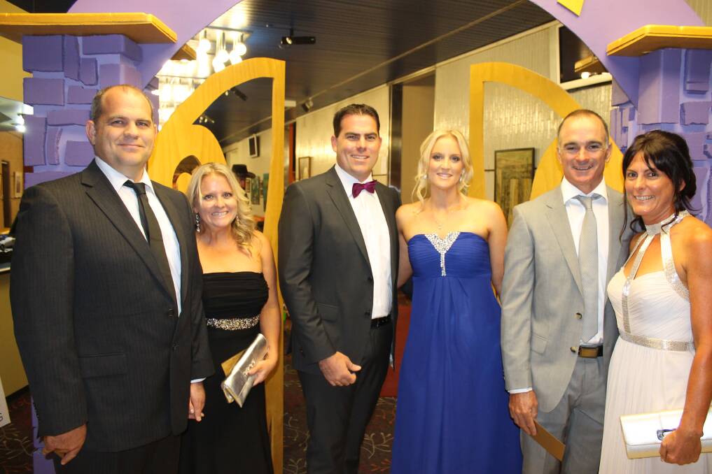 NIGHT OUT: From left, Mark, Michelle, Ryan and Jo Mackenzie, with Geoff and Kylie Baker.