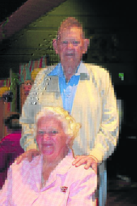 LOVELY COUPLE: Anne and Arthur Morris enjoy a morning at the civic centre.