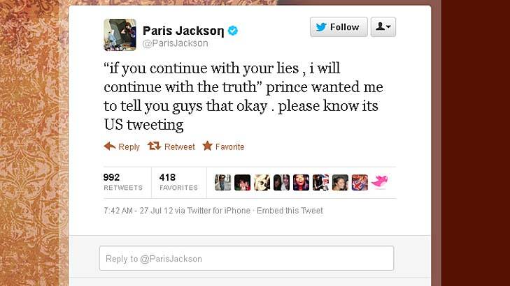 Paris Jackson ... has been expressing unhappiness about her grandmother's treatment on Twitter.