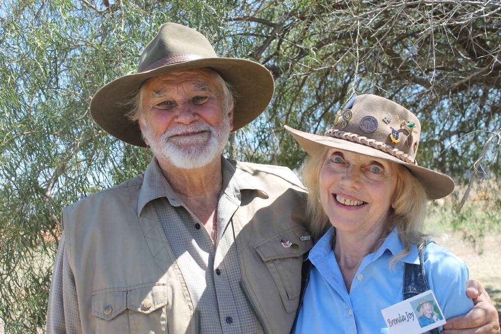 DYNAMIC DUO: Travelling bush poetry team Hal and Brenda (Joy) Pritchard stopped for a quick photo.