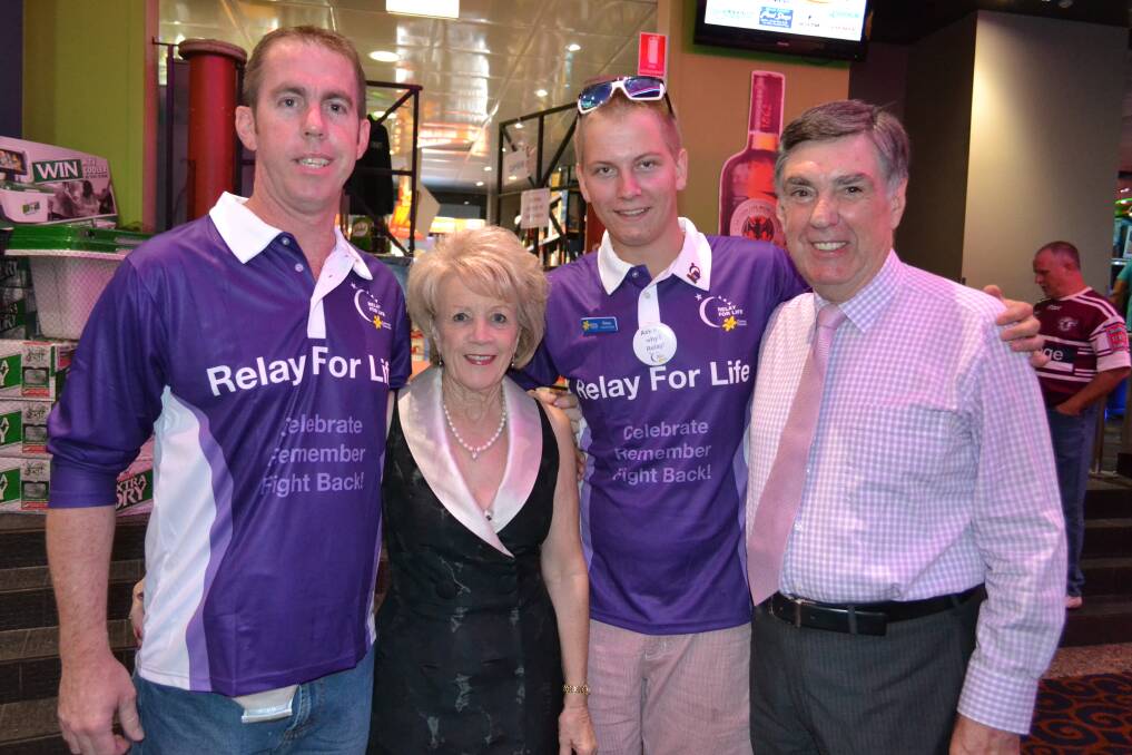 WELCOMING: The face of the relay Cameron Gibson, Relay for Life chairman Beau Thomas, Mount Isa mayor Tony McGrady and his wife Sandra, are welcomed at t the Relay for Life launch.