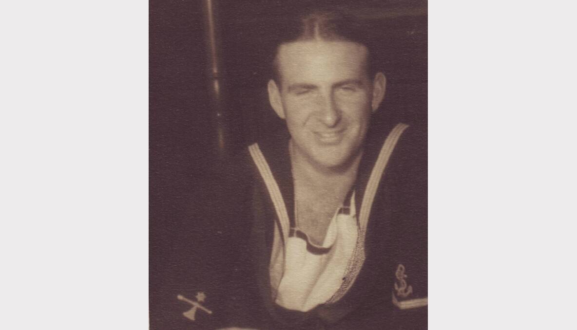 Acting Petty Officer Ray Parsons, Gunnery Control Officer. Last family picture in Sydney before HMAS Yarra sailed to War.