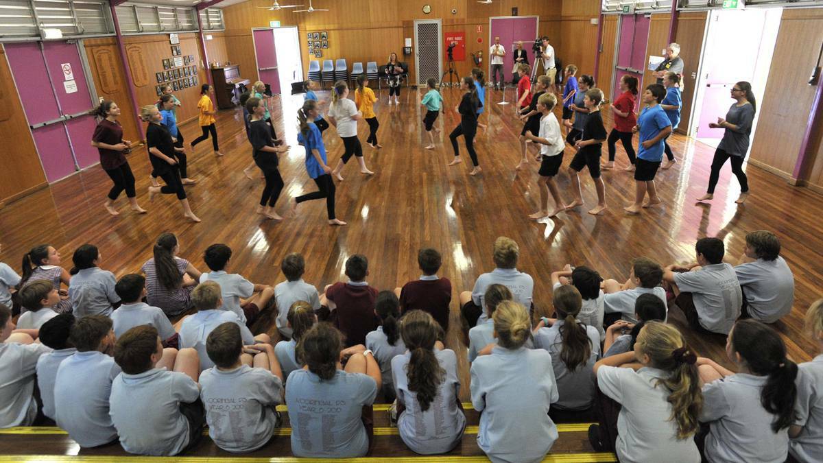 Students dancing as part of the Climate Clever Energy Savers Program at Kooringal Public School in Wagga, NSW. Picture: Les Smith