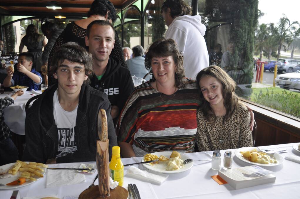 Adelaide’s Dylan Barbato, Nicholas Koop, Debbie Barbato and Jazmin Barbato enjoy lunch at Dundees Hotel.